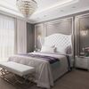 Glamour white gold lacquered bedside cabinet for bedroom Lorenzo S Gold