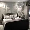 Versace GREEK glamor wallpaper geometric Greek silver satin pattern