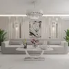 Modern glamor crystal chandelier on chains for the living room, round 60 cm EMPIRE SILVER  OUTLET