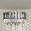 Modern glamor crystal chandelier on chains for the living room, round 60 cm EMPIRE SILVER  OUTLET