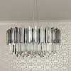 Modern glamor crystal chandelier on chains for the living room, round 60 cm EMPIRE SILVER  OUTLET