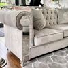 New York Glamour Sofa Modern gray AVIATOR silver