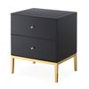 Glass bedside table Franco for the bedroom glamor black, gold OUTLET