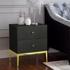 Glass bedside table Franco for the bedroom glamor black, gold OUTLET