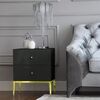 Glass bedside table Franco for the bedroom glamor black, gold OUTLET
