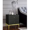 Glass bedside table Franco for the bedroom glamor black, gold OUTLET