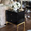 Glass bedside table Franco for the bedroom glamor black, gold OUTLET