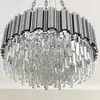 Modern glamor crystal chandelier on chains for the living room, round 60 cm EMPIRE SILVER  OUTLET