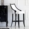 Upholstered stool CARLOTTA glamor oak, black, white
