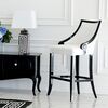 Upholstered stool CARLOTTA glamor oak, black, white