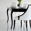 Stylish dining table white gloss, bent legs ELENA GLAMOR