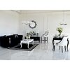 Stylish dining table white gloss, bent legs ELENA GLAMOR