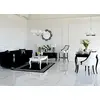 Stylish dining table white gloss, bent legs ELENA GLAMOR