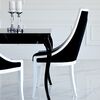 Stylish dining table white gloss, bent legs ELENA GLAMOR