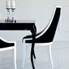 Stylish dining table white gloss, bent legs ELENA GLAMOR
