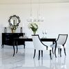 Stylish dining table white gloss, bent legs ELENA GLAMOR