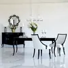 Stylish dining table white gloss, bent legs ELENA GLAMOR