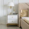 Glamour white gold lacquered bedside cabinet for bedroom Lorenzo S Gold