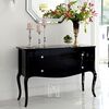 Chest of drawers black and white glossy with bent legs ELENA GLAMOR