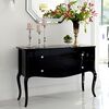Chest of drawers black and white glossy with bent legs ELENA GLAMOR