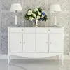 Chest of drawers ELENA GLAMOR , bent legs with drawers, white