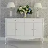 Chest of drawers ELENA GLAMOR , bent legs with drawers, white