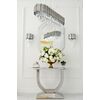 Glamor console in a modern style with a white marble top, silver ART DECO