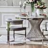 MARCO modern grey silver upholstered glamour chair for living and dining room