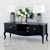 Stylish cabinet, TV table, glossy chest of drawers, bent legs black ELENA GLAMOR