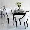 Stylish dining table white gloss, bent legs ELENA GLAMOR