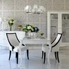 Stylish ELENA GLAMOR dining table, bent white legs