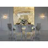 Stylish ELENA GLAMOR dining table, bent white legs
