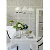 Stylish ELENA GLAMOR dining table, bent white legs