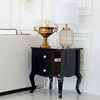 Glamor black high gloss bedside table bent legs ELENA GLAMOUR
