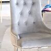 Silver gray upholstered chair on steel straight legs MADAME