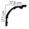 Listwa sufitowa ozdobna zdobiona biała 17 cm 200 cm