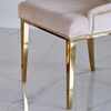 Gold upholstered chair on steel straight legs, beige MADAME