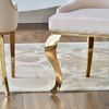 Gold upholstered chair on bent steel legs, beige MADAME