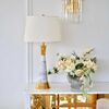 Luxury table lamp with a conical gold marble base GIULIA New York Art Deco