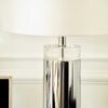 Silver marble table lamp SOFIA on a pillar
