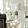 Modern silver and white table lamp in the glamor style SILVIA