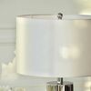 Modern silver and white table lamp in the glamor style SILVIA
