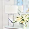 VERONICA silver White Marble Table Lamp Rectangular Posture
