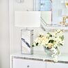 VERONICA silver White Marble Table Lamp Rectangular Posture