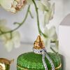 Decorative green crystal glass container