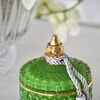 Decorative green crystal glass container