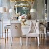 High gloss glamorous table, elegant white high gloss, light gold QUEEN