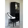 High-gloss glass display cabinet for the living room, black, curved legs ELENA GLAMOR