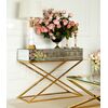 Mirror console CHICAGO GOLD on metal legs New York glamor modern 100x40x80 gold