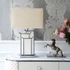 Art deco table lamp rectangular marble base glamor lux VITTORIA SILVER